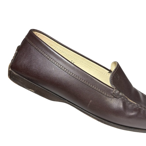 Tod’s Brown Leather Driving Loafers Gommino Women’s EU 39 US 9 - Picture 3 of 16